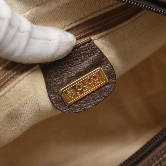 GUCCI GG Supreme Hand Bag PVC Beige Gold 000 58 6090 Auth SW1472 - Picture 12 of 16